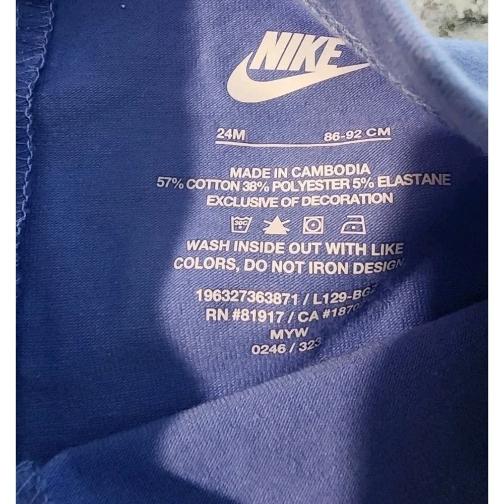 NIKE LEGGINGS BABY GIRL SIZE 24 MONTHS BLUE ELASTIC WAIST **PANTS‎ ONLY!** NEW